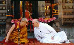 Dalai Lama and Dom Freeman doing each other. "Dom, are you sure you want this, after all, I am married to Bede Griffiths too you know. - But Dal, Griff won't mind. We're all in this together in the one cosmic union mate."